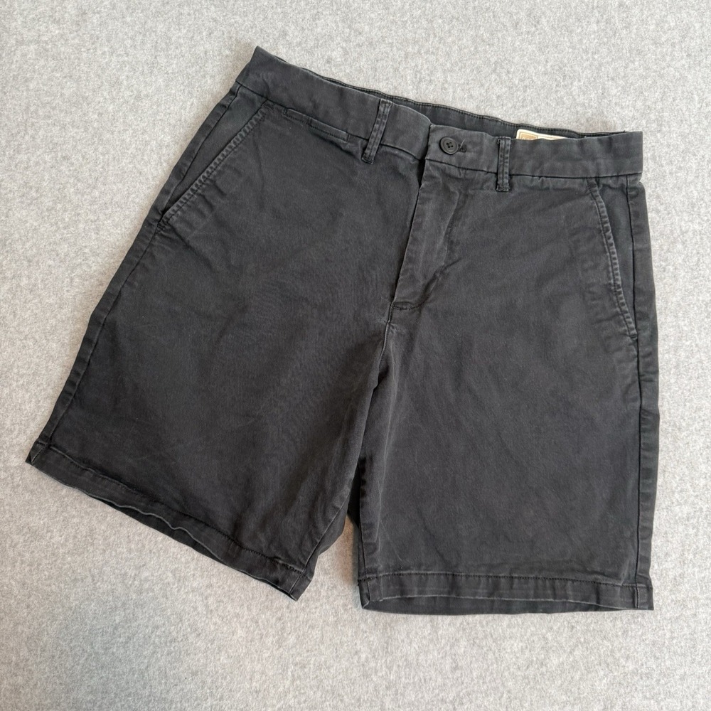 GAP Khaki Shorts Mens 30 Faded Black Cotton 8" Inseam Flat Front Preppy Golf